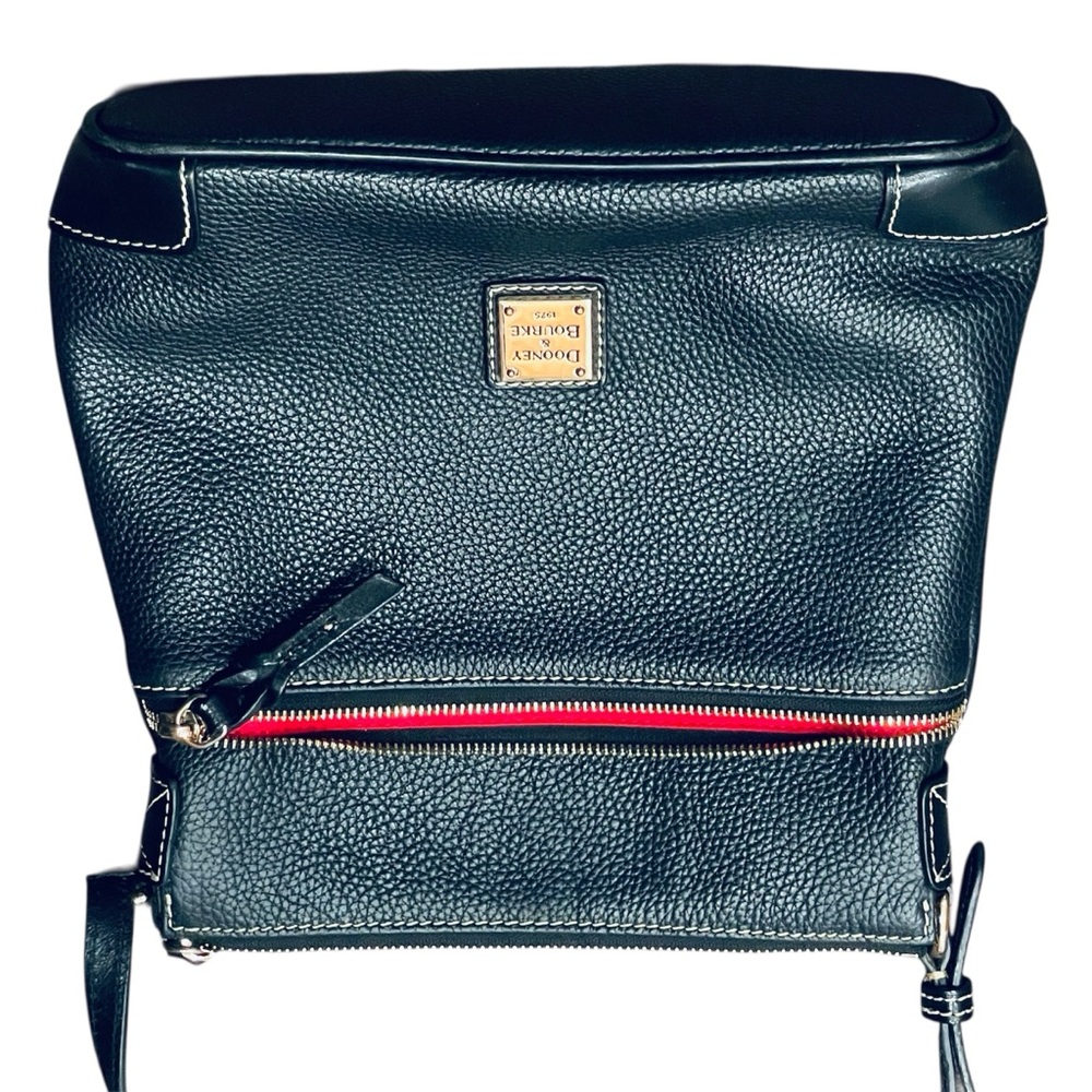 Dooney & Bourke Black Leather Messenger Crossbody Bag - Picture 3 of 12